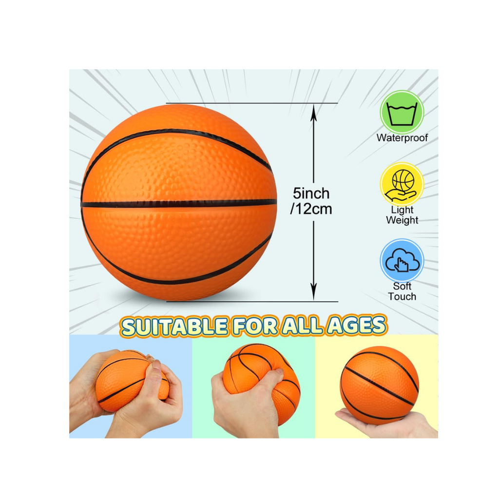 JB Impex Mini Soft Basketball Set – Rubber Foam Sports Balls for Kids (Orange) 3+ Years