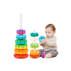Spin Tower Stacking Toy – Colourful Ring Stacking Activity Toy
