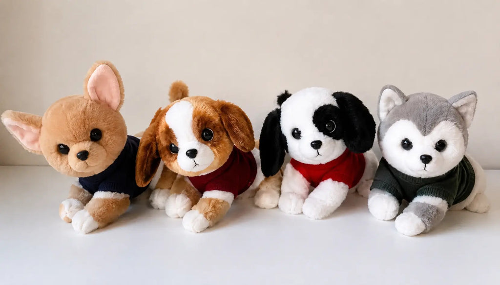 Rolex Jacket Dog Plush Toy – Soft Stuffed Puppy Doll with Sweater (Colour & Design as per Availability) | Ages 3+