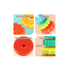 Spin Tower Stacking Toy – Colourful Ring Stacking Activity Toy