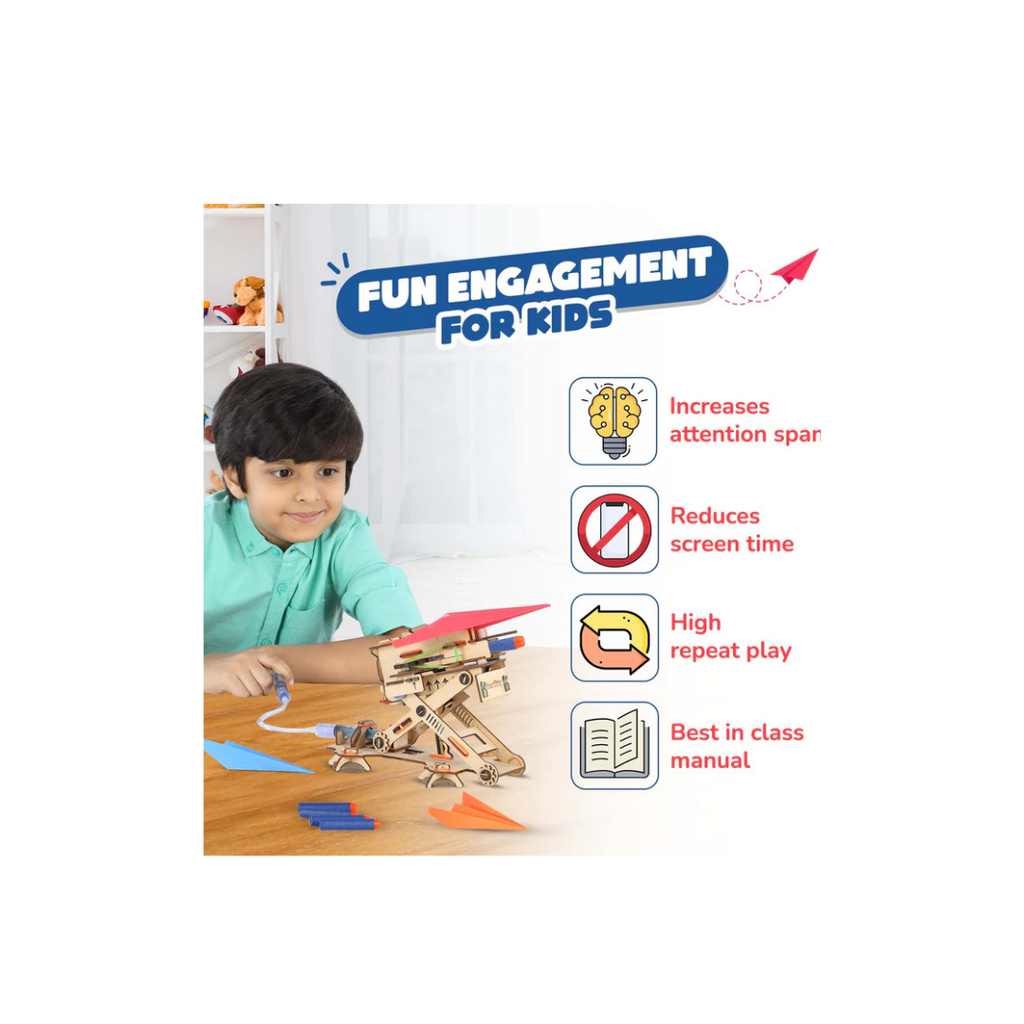 Smartivity 2in1 Hydraulic Aeroplane & Dart Launcher Toy for Kids, Shoots Planes/Darts Far in Air, DIY Science Toy (6-14 Years)