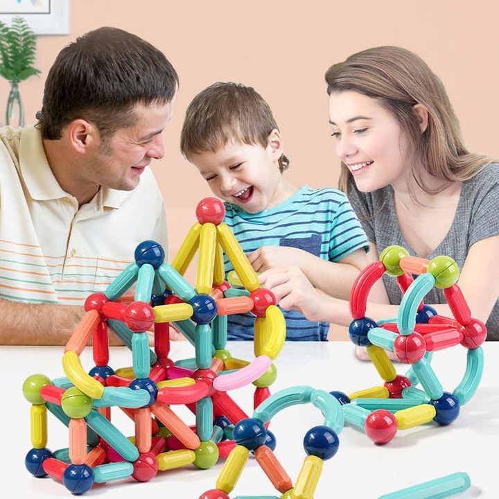 JUGU Magnetic Building Blocks Set – Creative STEM Construction Toy with Sticks & Balls -64 pieces