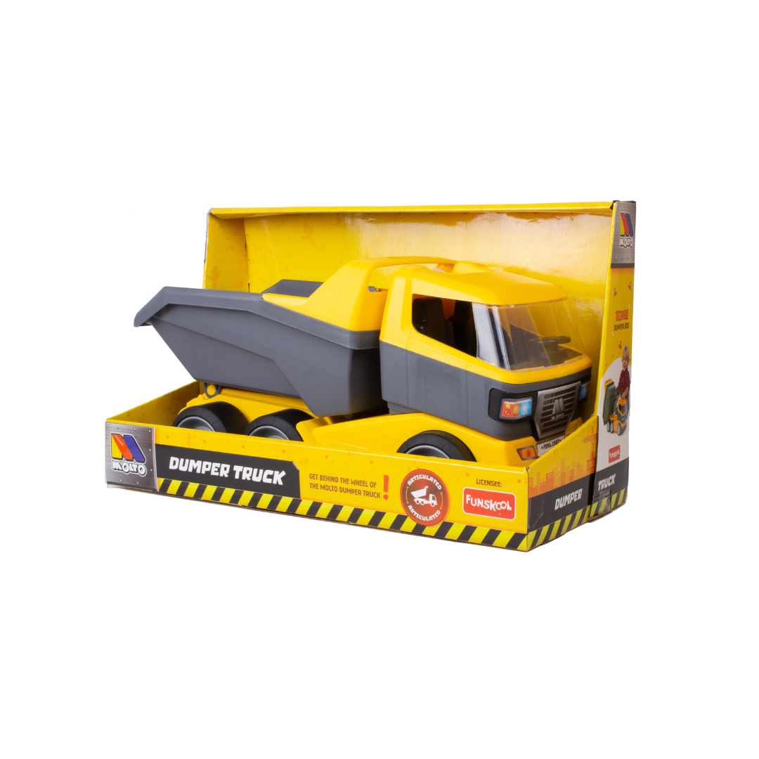 Funskool MOLTO Dumper Truck Toy, Construction Vehicle for Kids, Pretend Play Toy, Age 3+