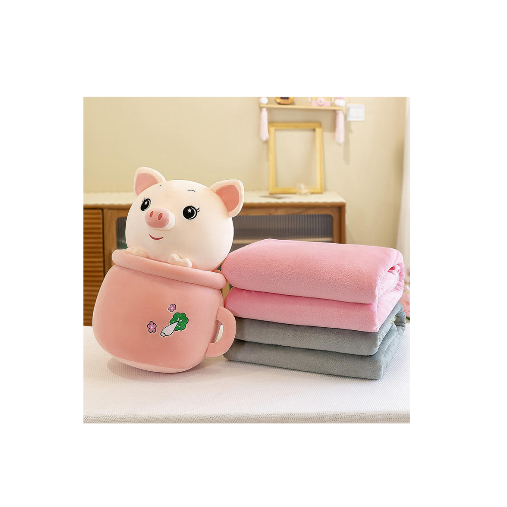 Panda Plush Toy with Blanket Gift Set, 60 cm | Soft Stuffed Panda with Hidden Blanket in Pot, Birthday & Baby Shower Gift