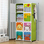 8 Door Plastic spacious multi-storage wardrobe for Kids