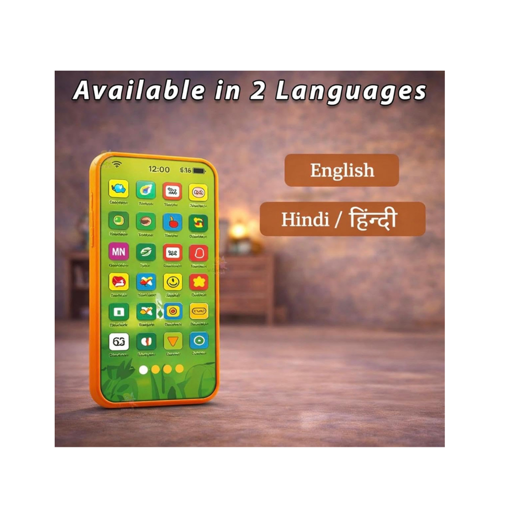 Educational Phone Toy – Type-C Rechargeable, 28 Learning Functions (English & Hindi)