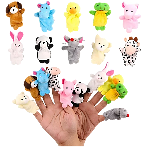 Rolex Cute Animal Finger Puppet Set – Soft Plush Hand Finger Puppets for Kids | Educational Storytelling Toy | 10-Piece Animal Collection (3+ Years)