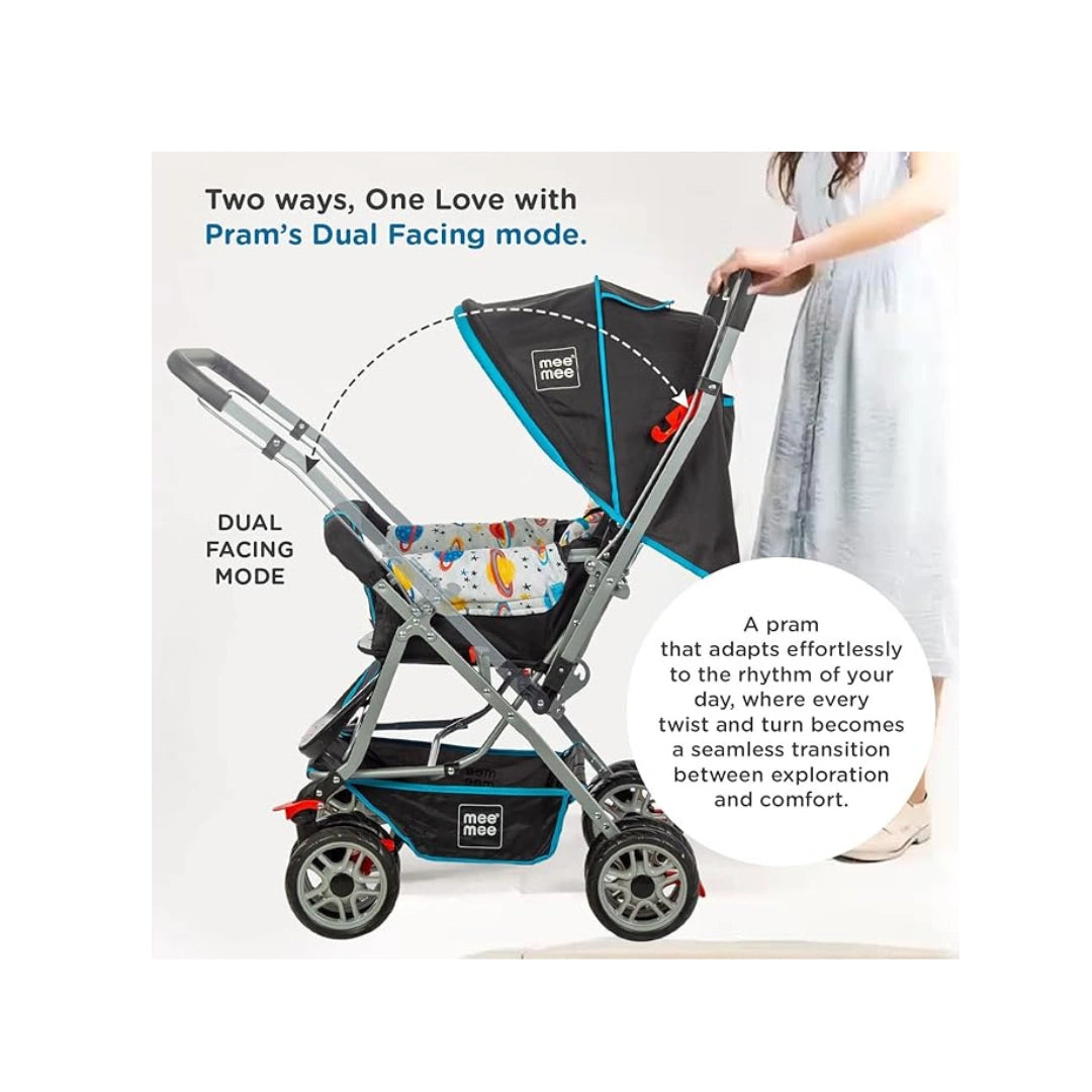 MeeMee Little Explorer Baby Stroller for 0-4 Years, Baby & Kids, 5 Point Safety Harness Pram