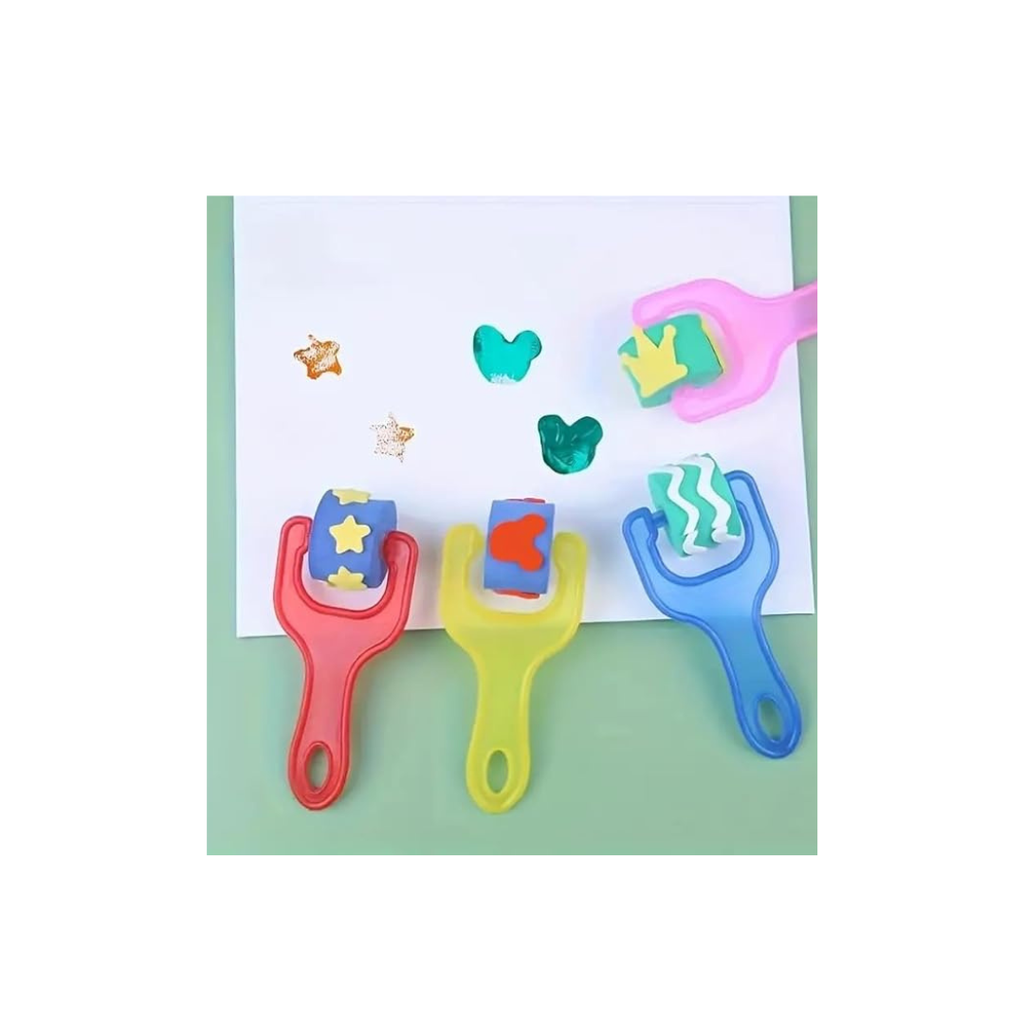 CW 2pc Foam Roller Stamp Set-39 (Kids Art & Craft Painting Rollers)