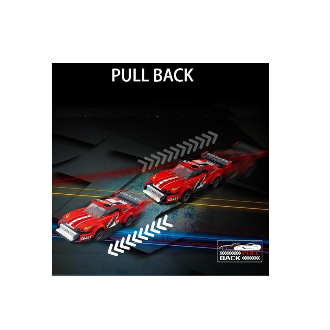 TY Cogo 195 Pcs Pullback Racing Car Diy Assembly Educational Kids Building Brick Block Toys For Kids-27