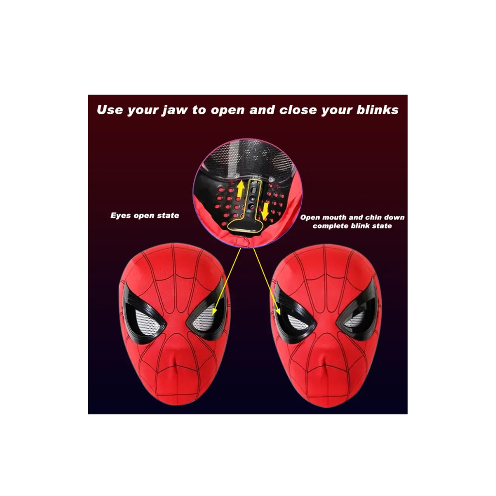 Spider-Man Moving Eyes Mask for Kids – Superhero Costume Mask