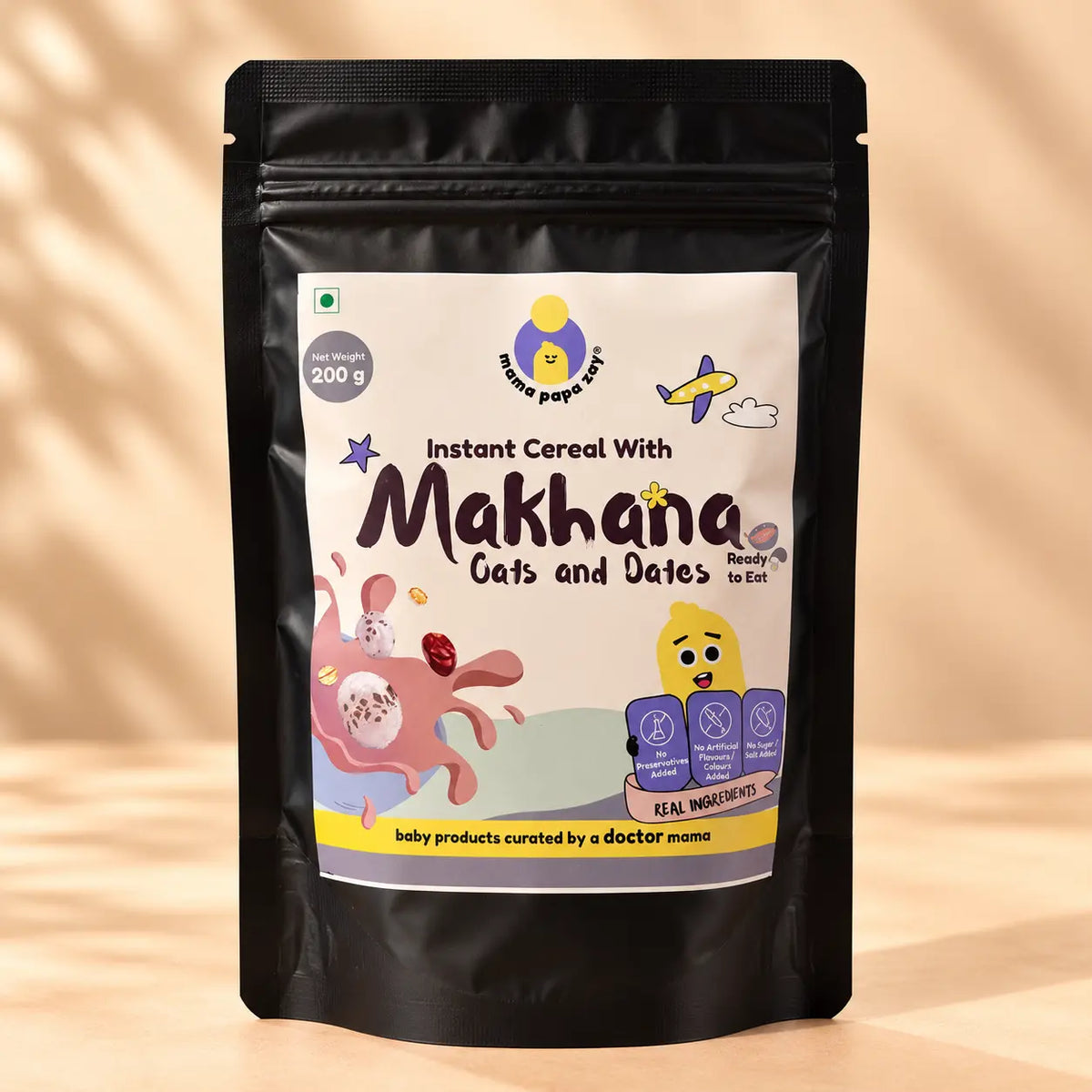 MamaPapaZay Instant Baby Cereal with Makhana, Oats & Dates, 200 g | Ready-to-Eat Cereal