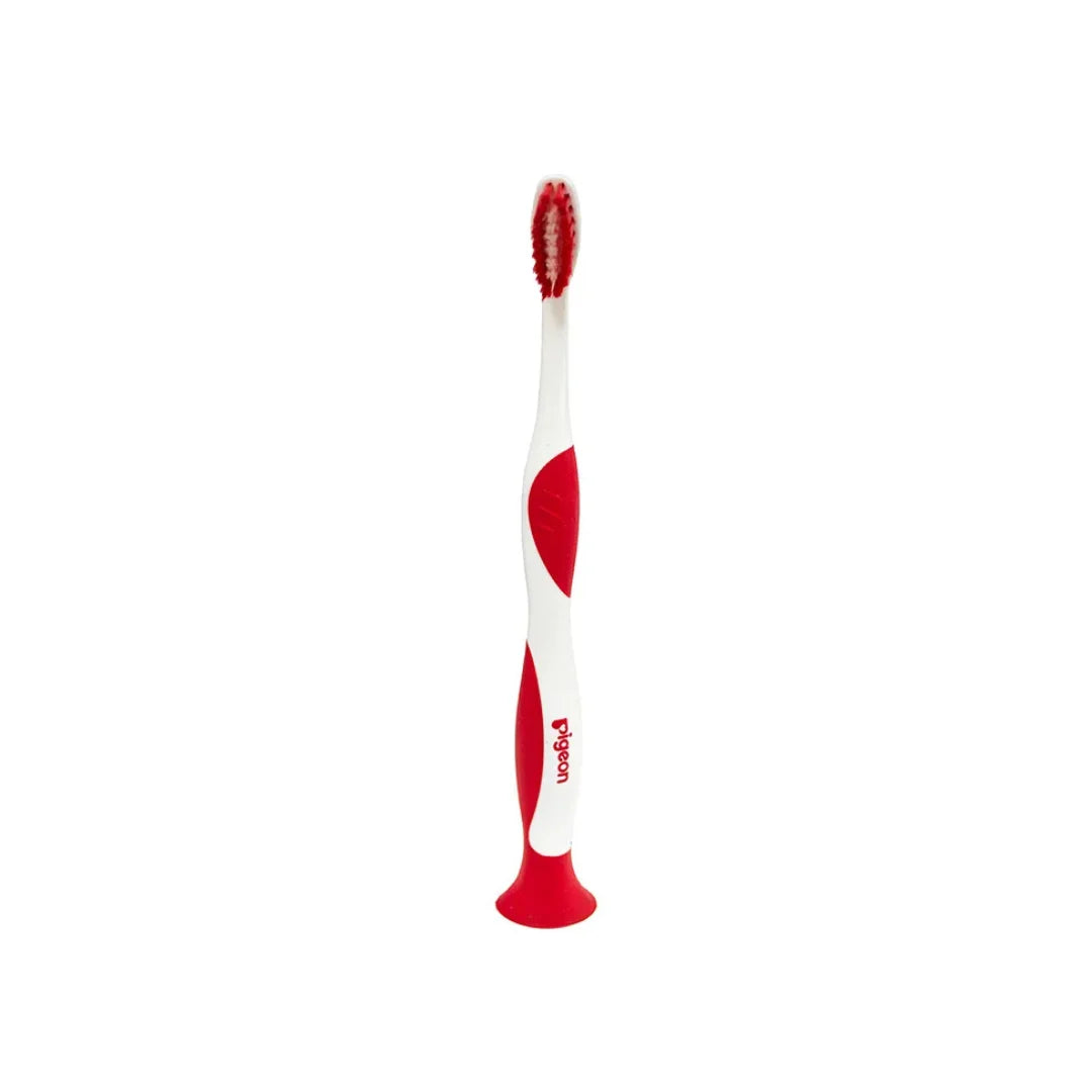 Pigeon Kids Toothbrush with free Tooothpaste, Soft Rounded Bristles Baby & Kids Toothbrush with Easy-Grip Handle, BPA-Free Child-Safe Material, Gentle Oral Care Toothbrush for Toddlers & Growing Kids (2 Years+)