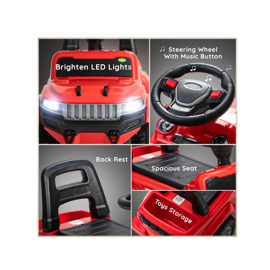 Baybee Speedy Baby Ride on Car for Kids, Push Ride on Toy With Led Light