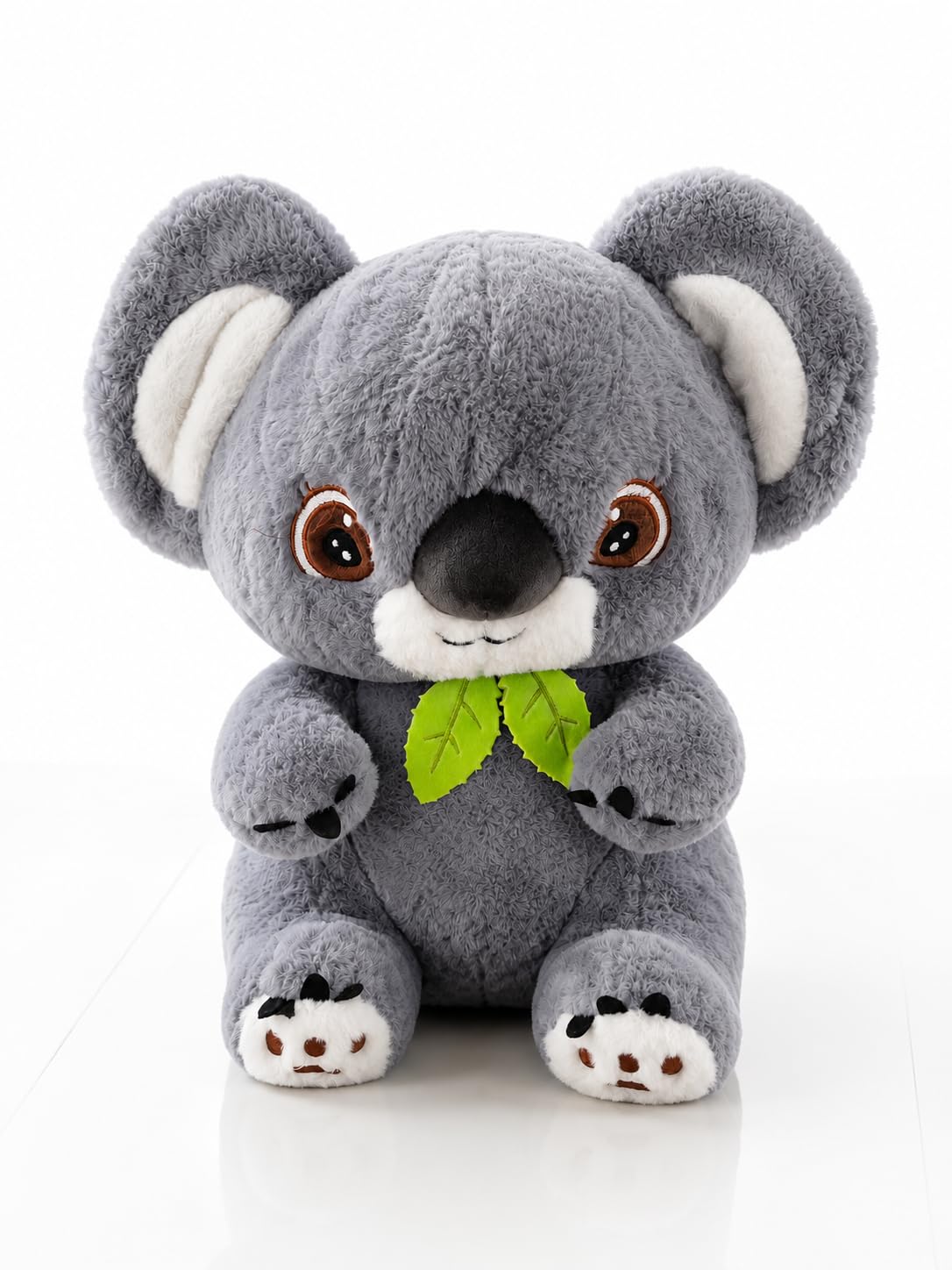 RolexKoala Bear Plush Soft Toy with Embroidered Eyes & Leaf Bowtie | Ultra-Soft Cuddle Stuffed Animal for Kids 3+ Years