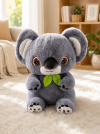 RolexKoala Bear Plush Soft Toy with Embroidered Eyes & Leaf Bowtie | Ultra-Soft Cuddle Stuffed Animal for Kids 3+ Years