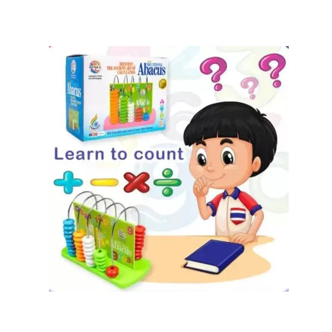 Colorful abacus toy for kids learning numbers and counting.
