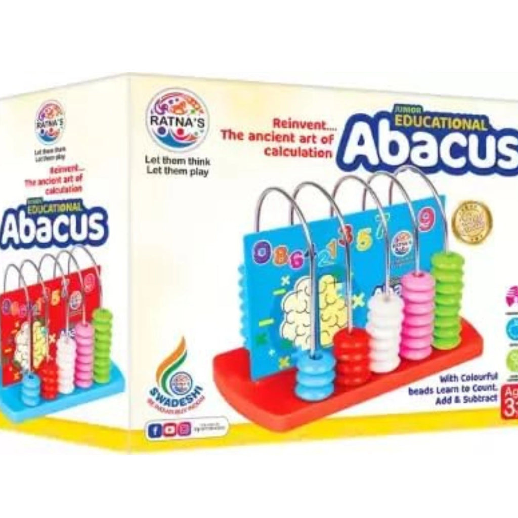 Colorful abacus toy for kids learning numbers and counting.
