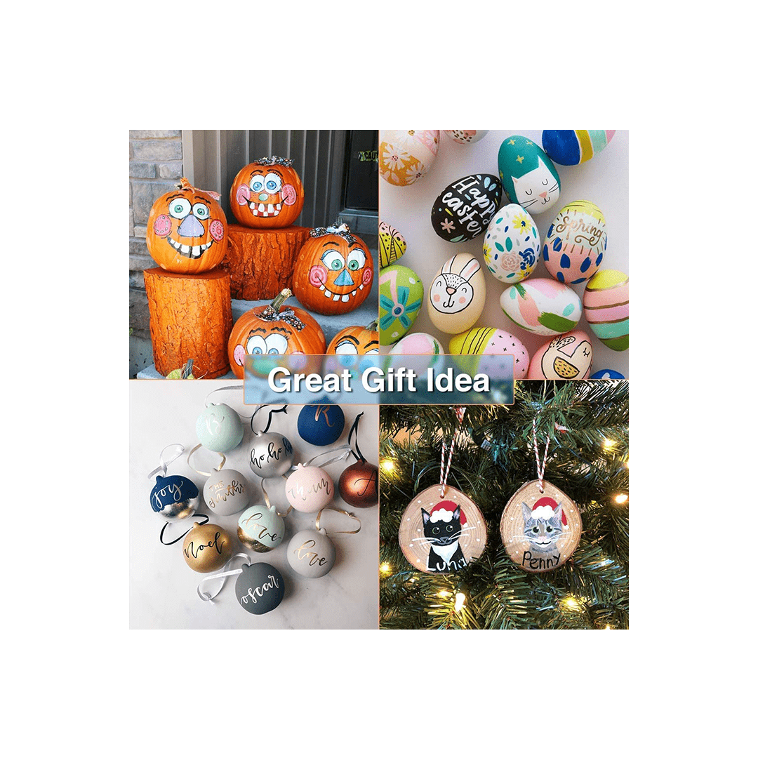 Baan Toys Art And Craft Kit Baan Toys Acrylic Paint Marker Pen Pack of 12 Colors - Multi-Surface Painter & Outliner Pens (3 Years+)