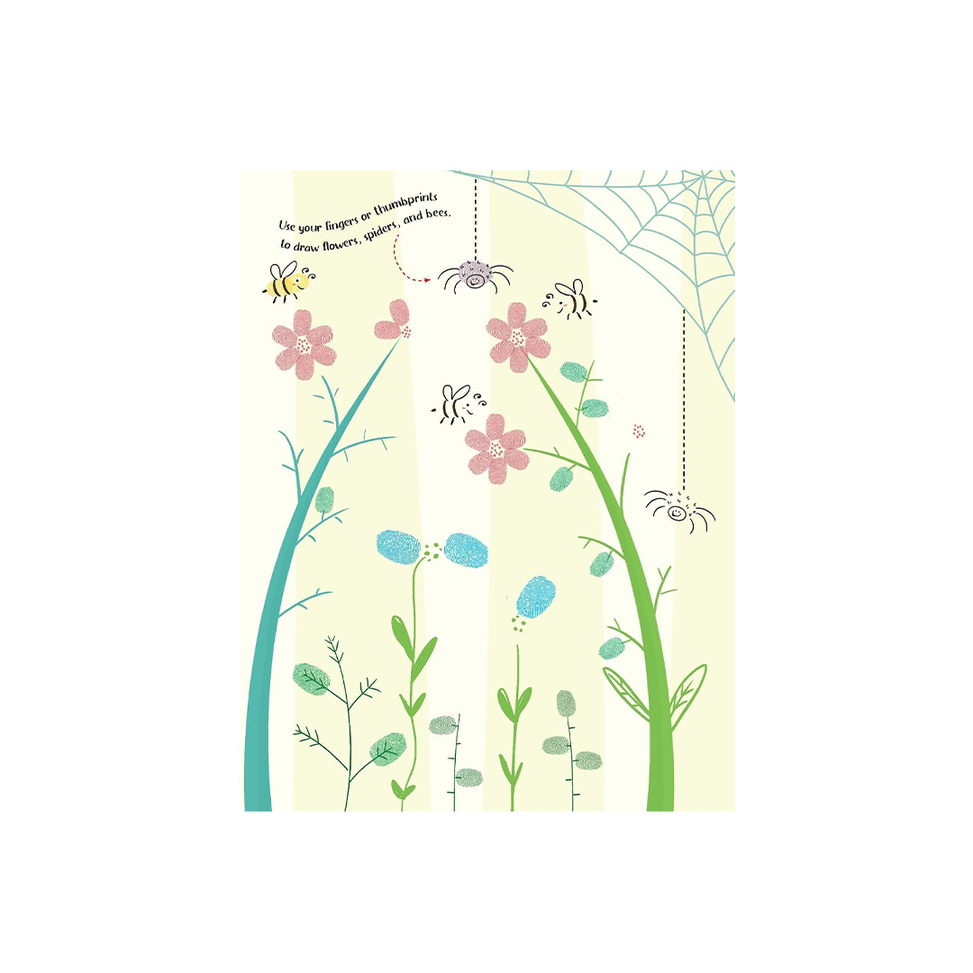 Dreamland Publications Books Dreamland Fingerprint Art Activity Book for Children – Garden with Thumbprint Gadget (3 Years+)