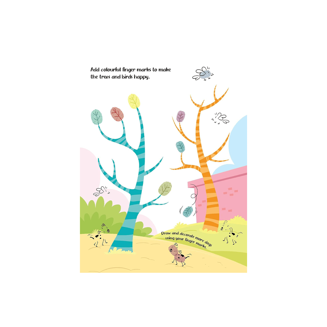 Dreamland Publications Books Dreamland Fingerprint Art Activity Book for Children – Garden with Thumbprint Gadget (3 Years+)