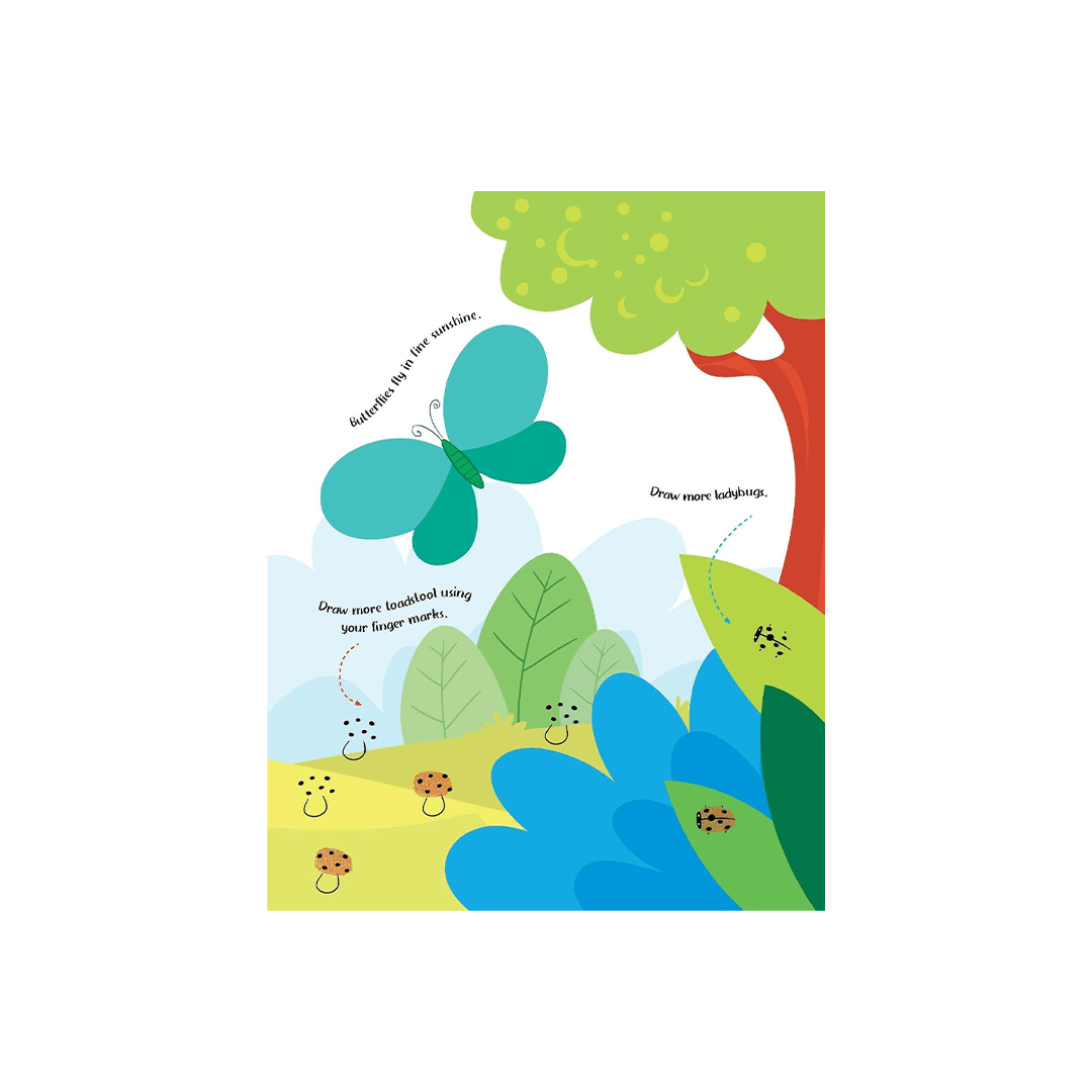 Dreamland Publications Books Dreamland Fingerprint Art Activity Book for Children – Garden with Thumbprint Gadget (3 Years+)