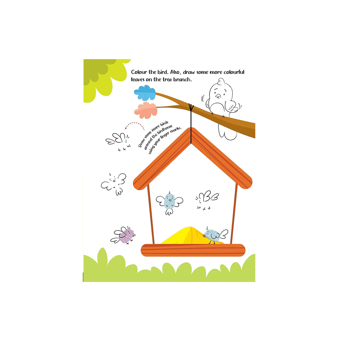 Dreamland Publications Books Dreamland Fingerprint Art Activity Book for Children – Garden with Thumbprint Gadget (3 Years+)