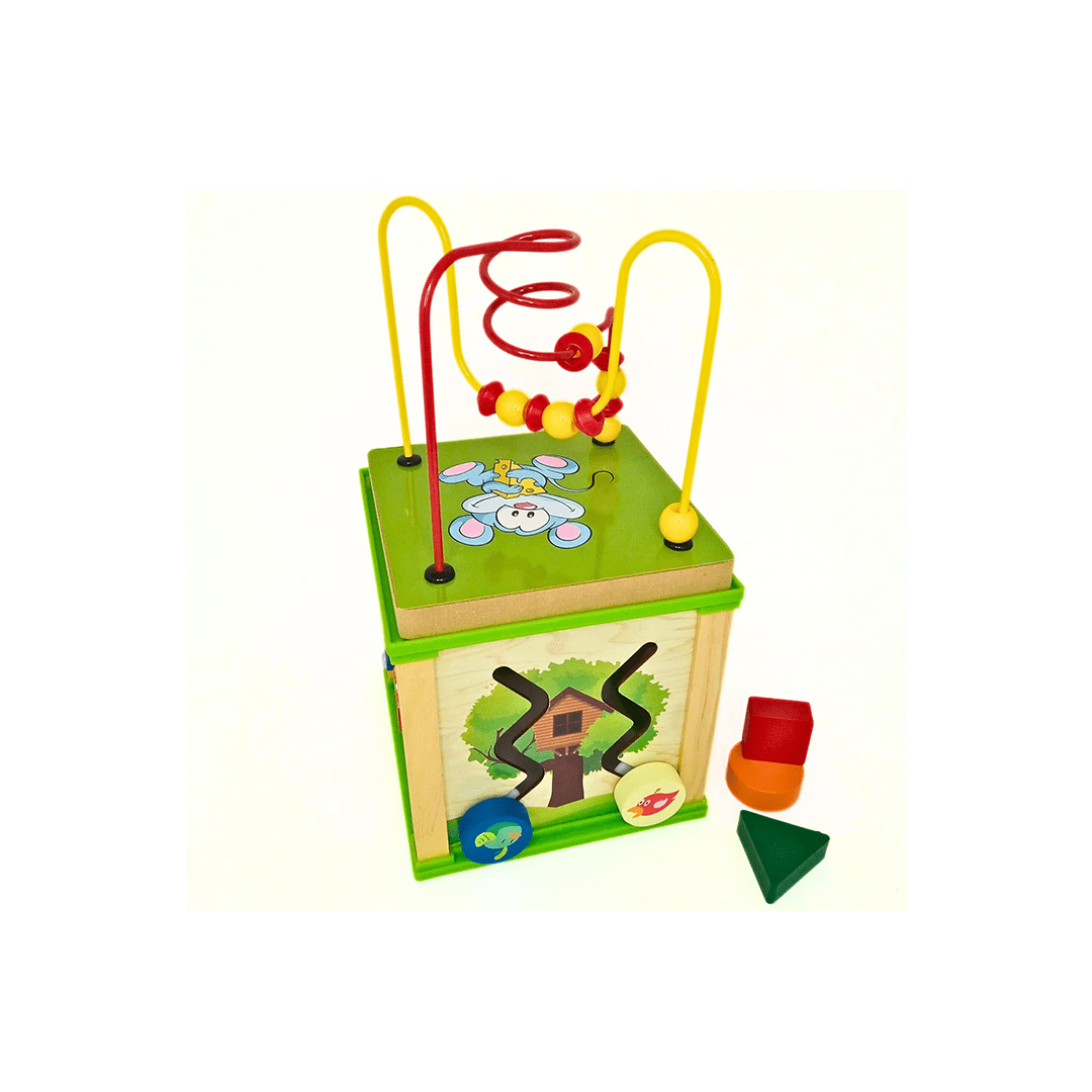 GD Toys Toys GD Toys 5 in 1 Activity Cube for Kids| Bead Maze, Clock, Shape Sorting For Kids (1-4 Years+)