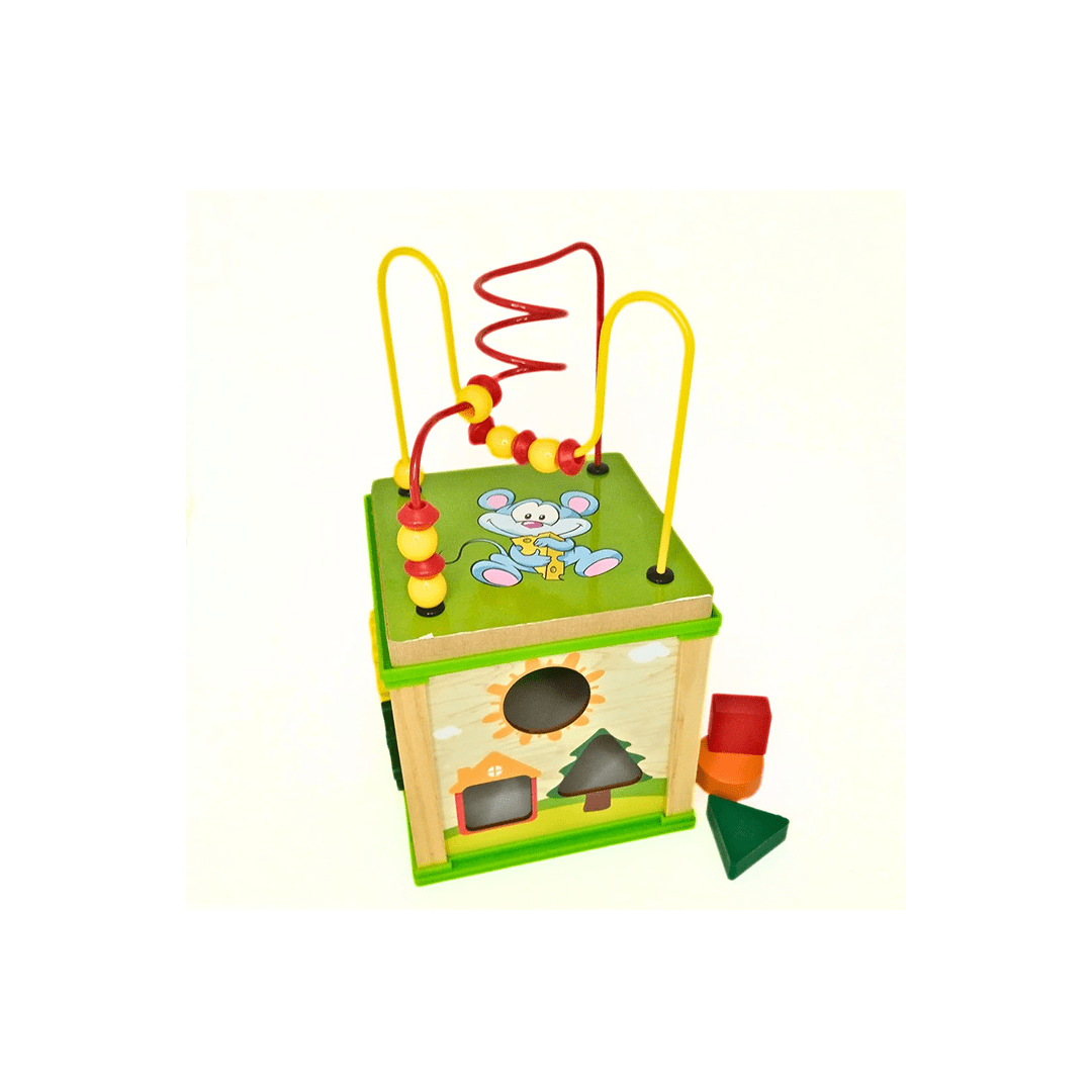 GD Toys Toys GD Toys 5 in 1 Activity Cube for Kids| Bead Maze, Clock, Shape Sorting For Kids (1-4 Years+)