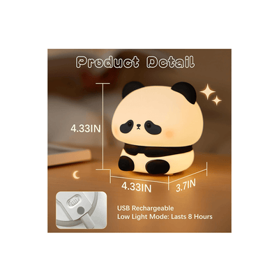 Burani Toys Toys Burani Toys Panda Cute Night Light, LED Panda Lamp, Dimmable Novelty Animal Light, Food Grade Silicone Squishy Nightlight, Light Up Desk Decor for Bedroom College Dorm For Kids (2 Years+)