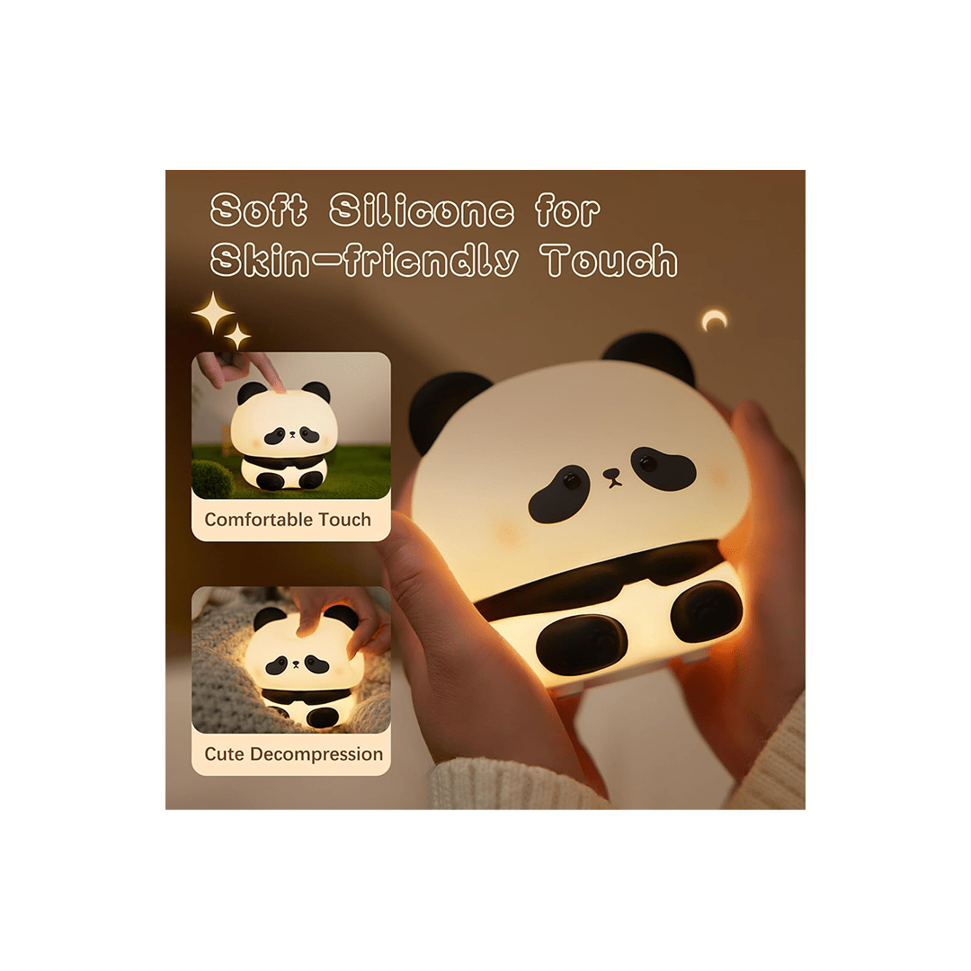 Burani Toys Toys Burani Toys Panda Cute Night Light, LED Panda Lamp, Dimmable Novelty Animal Light, Food Grade Silicone Squishy Nightlight, Light Up Desk Decor for Bedroom College Dorm For Kids (2 Years+)
