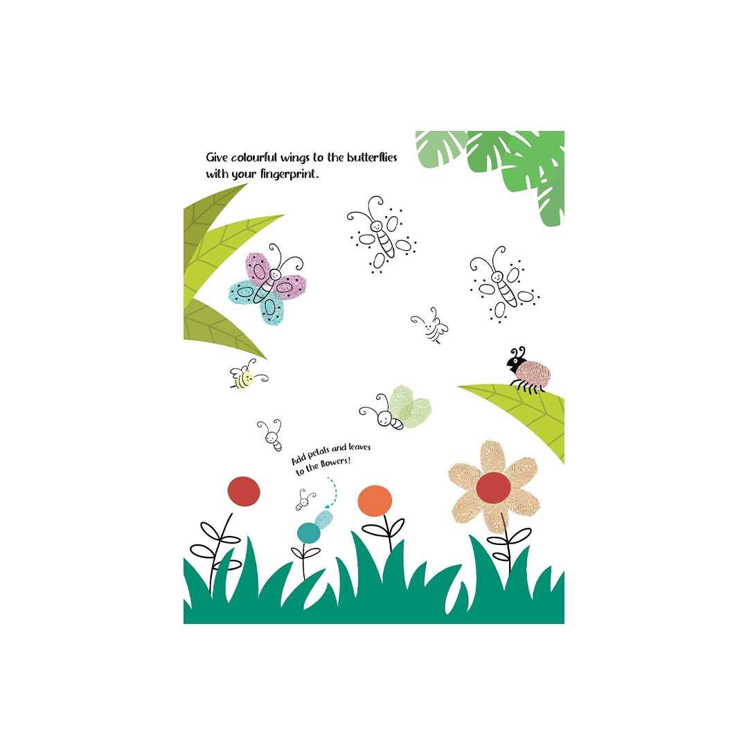 Dreamland Publications Books Dreamland Fingerprint Art Activity Book for Children – Jungle with Thumbprint Gadget (3 years+)