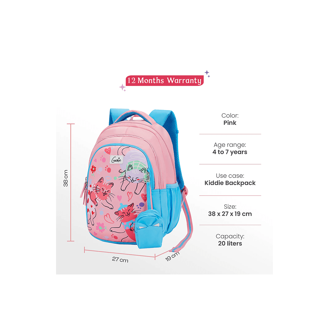 Genie Toys Genie Purrfect Small Backpack for Kids (4-7 Years)