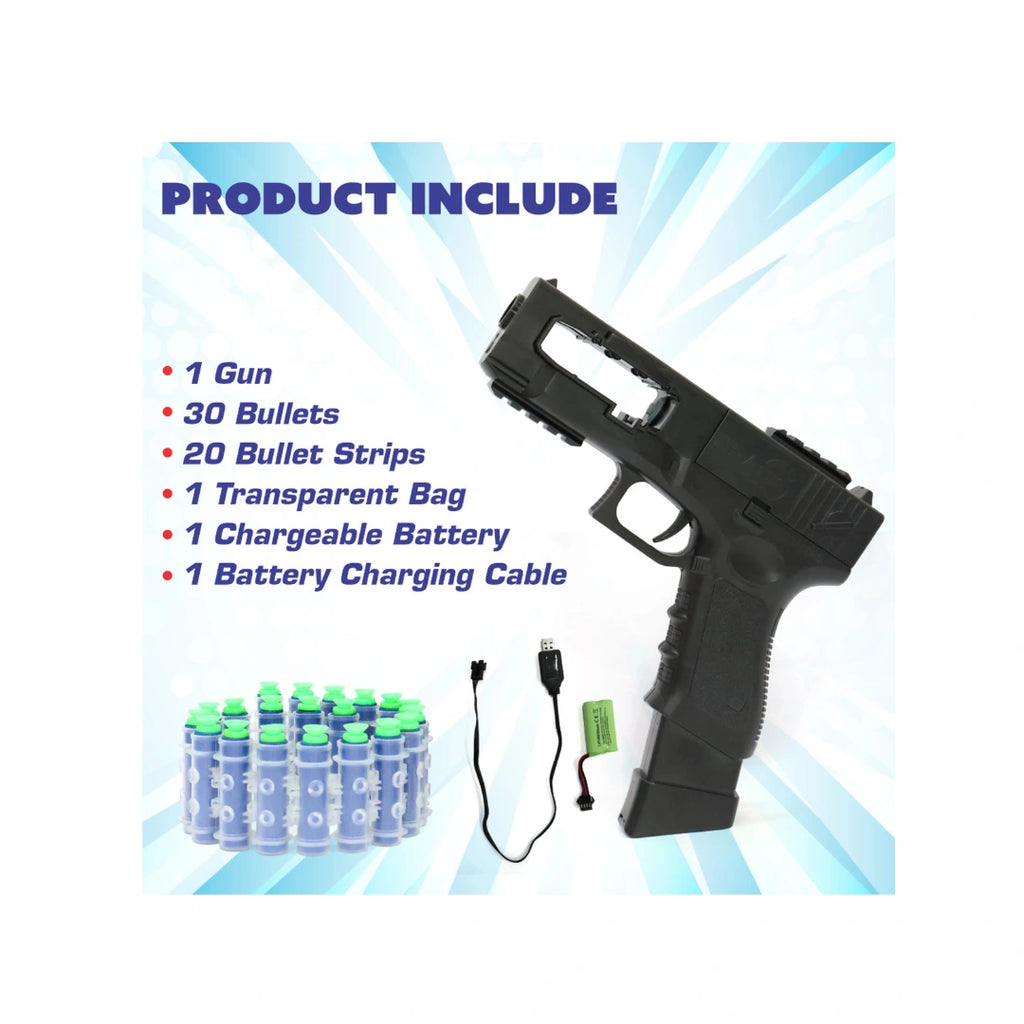 Kids playing with rapid fire dart gun