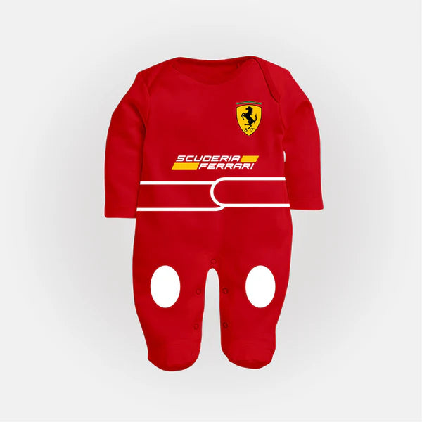 Interval Magic Lamps Personalized Ferrari Racing Baby Sleepsuit – Scuderia Red Edition (Colour as per Availability)