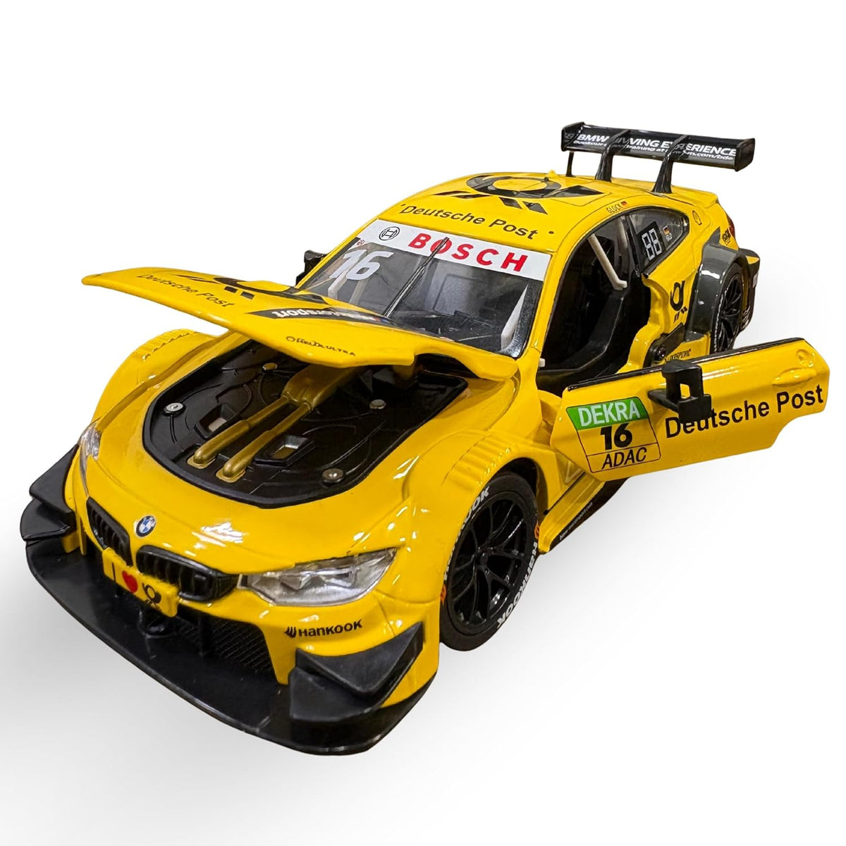 CCA 1:24 BMW M4 DTM Die-Cast Car with Openable Hood & Doors, Toy Vehicle for Kids