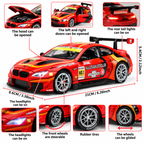 CCA 1:24 BMW M6 GT3 Die-Cast Car with Openable Hood & Doors, Toy Vehicle for Kids