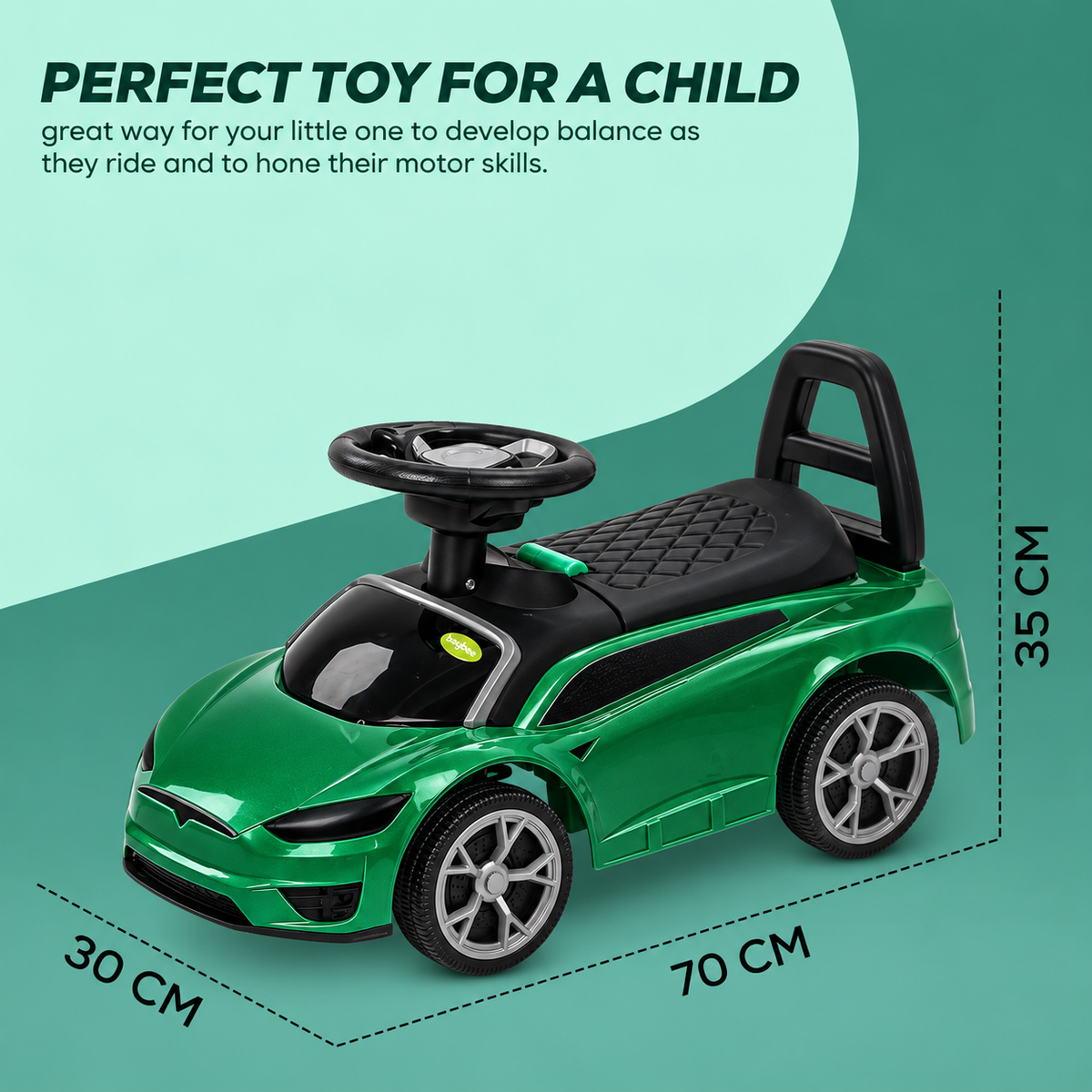 Baybee Push Ride-On Car for Kids 1-3 Years - Toy With Music, Storage & Backrest | Baby Toddler Drive Car (Elvira)
