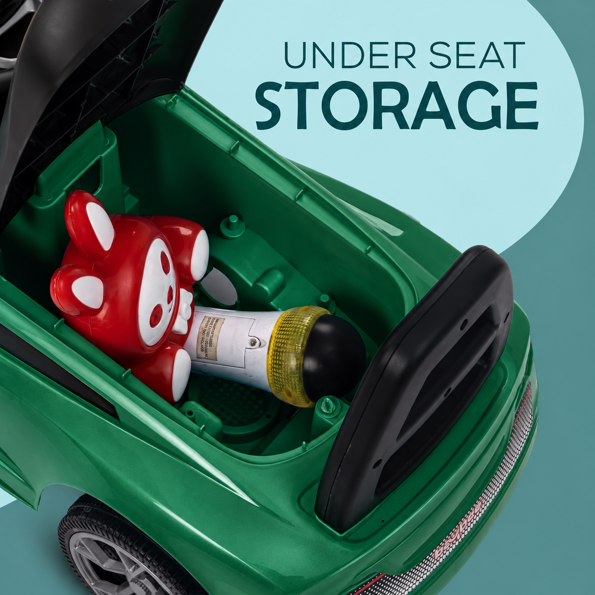 Baybee Push Ride-On Car for Kids 1-3 Years - Toy With Music, Storage & Backrest | Baby Toddler Drive Car (Elvira)