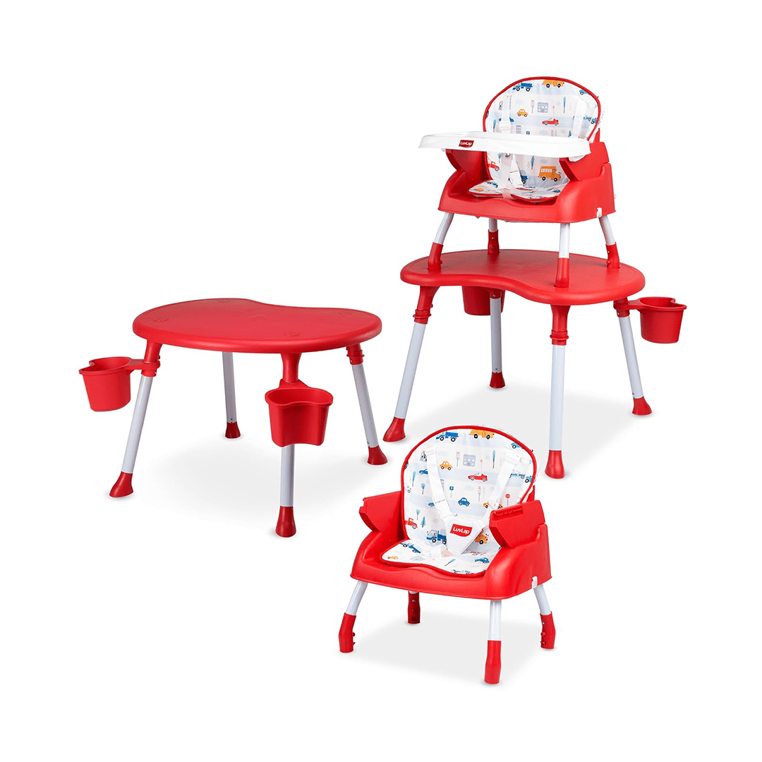 LuvLap Room Decors LuvLap 4 in 1 Convertible Baby High Chair with Printed Cushion For Kids