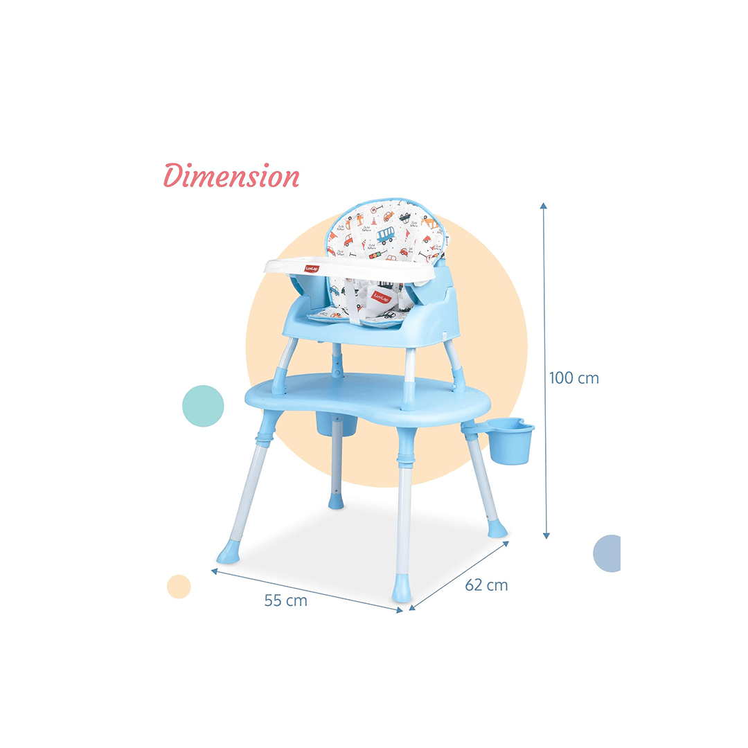 LuvLap Room Decors LuvLap 4 in 1 Convertible Baby High Chair with Printed Cushion For Kids
