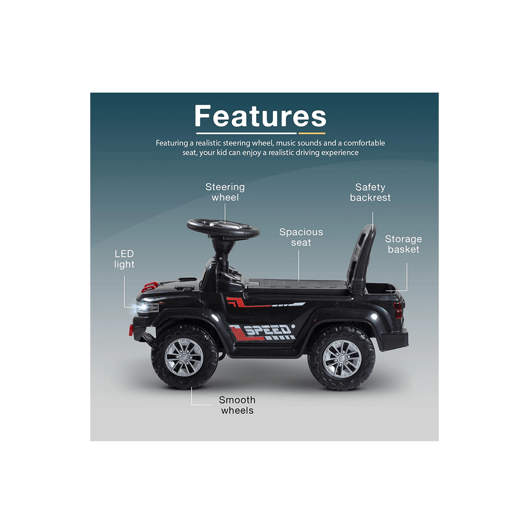 Baybee Ride-ons Baybee Baby Ride on Car for Kids, Push Ride on Toy With Led Light (Speedy)