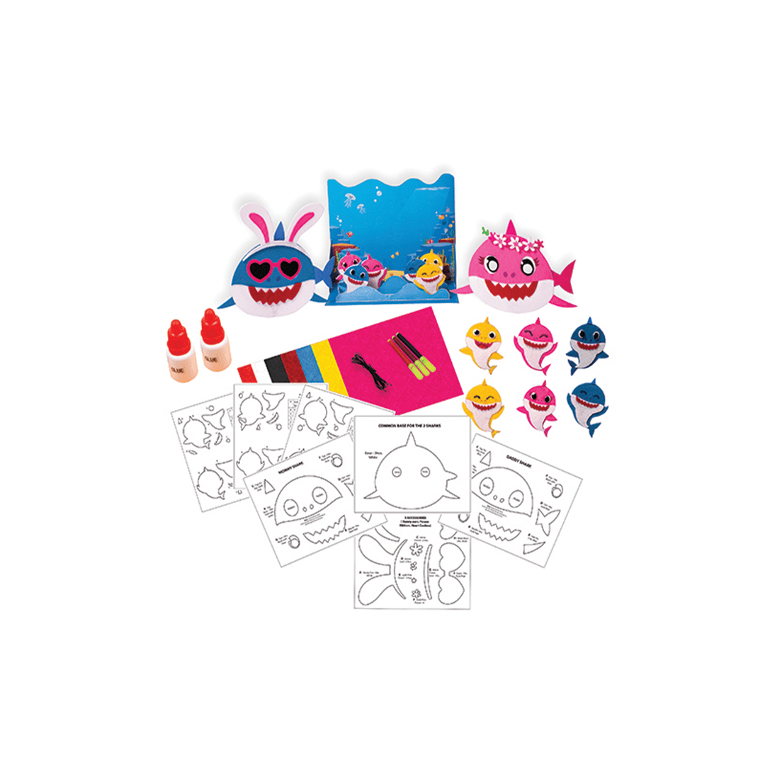 Funskool Art And Craft Kit Funskool Handycrafts Baby Shark Party Mask & Finger Puppet Kit - Blue (5 Years+)