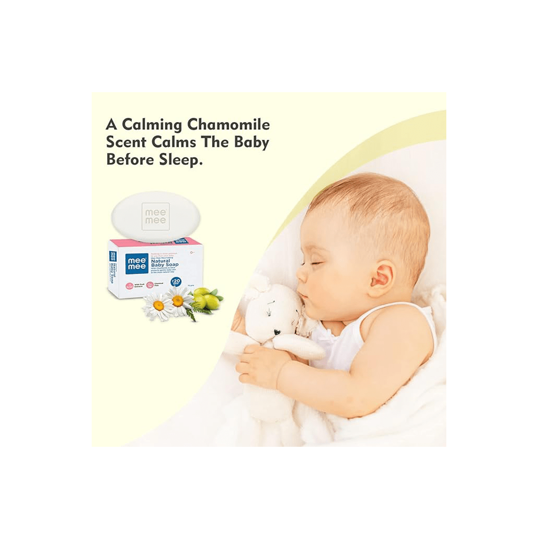 Mee Mee Baby Care Mee Mee 100% Natural Nourishing Baby Soap with Chamomile & Olive | Organic Baby Soap | 75 g ( 1 Month+ )