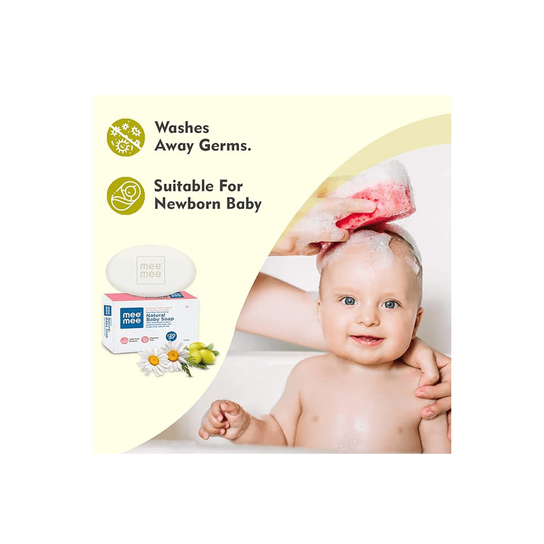 Mee Mee Baby Care Mee Mee 100% Natural Nourishing Baby Soap with Chamomile & Olive | Organic Baby Soap | 75 g ( 1 Month+ )