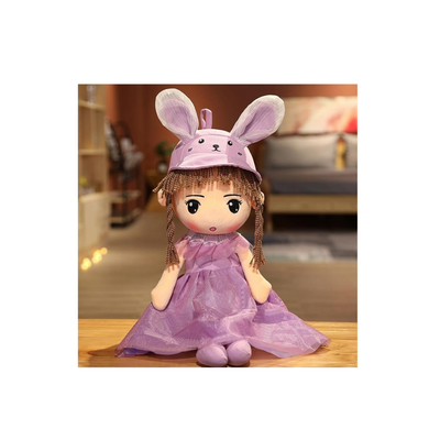Baby Doll for Girls, Fluffy Rag Doll with Rabbit Ears,