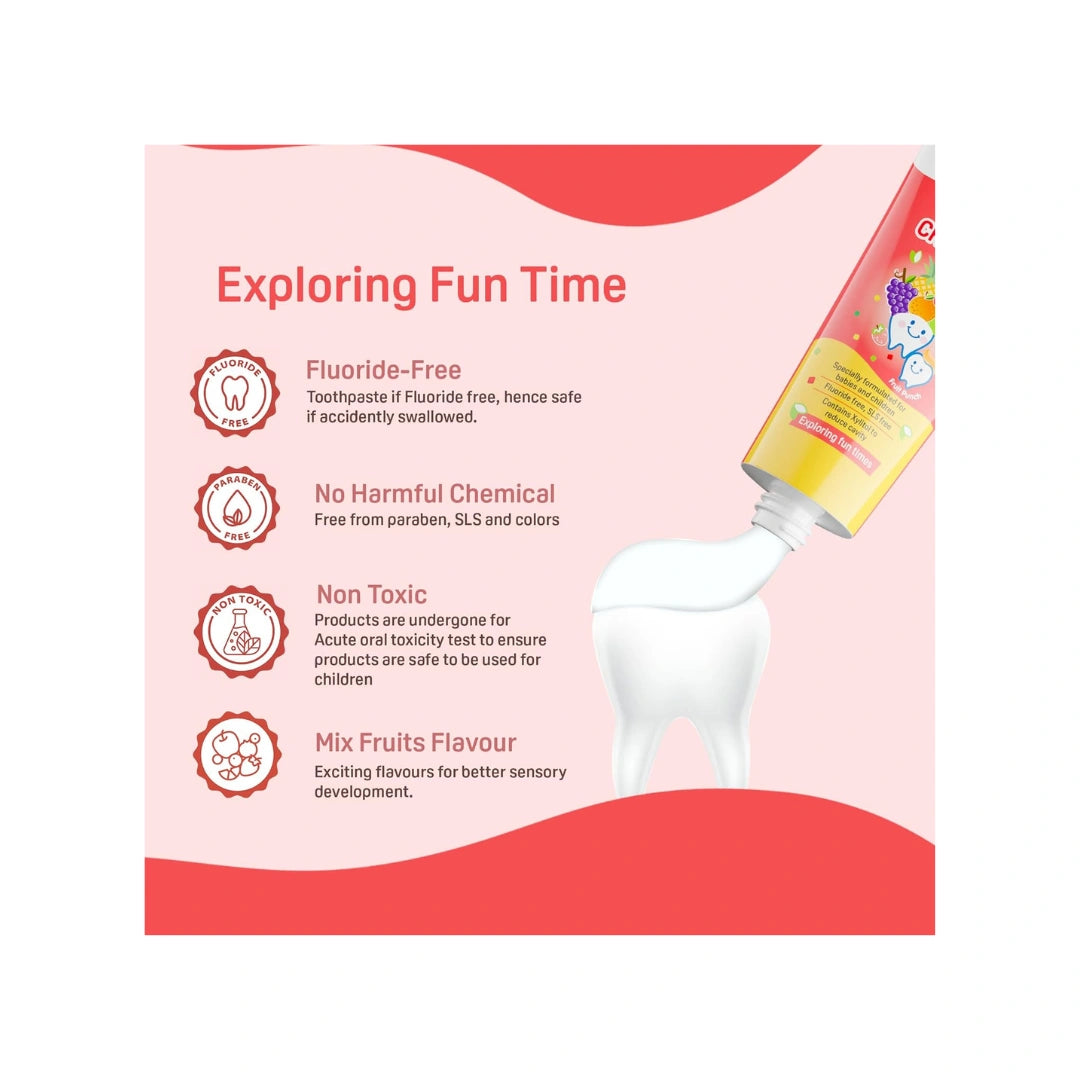 Fruit punch toothpaste tube for babies and kids 45g