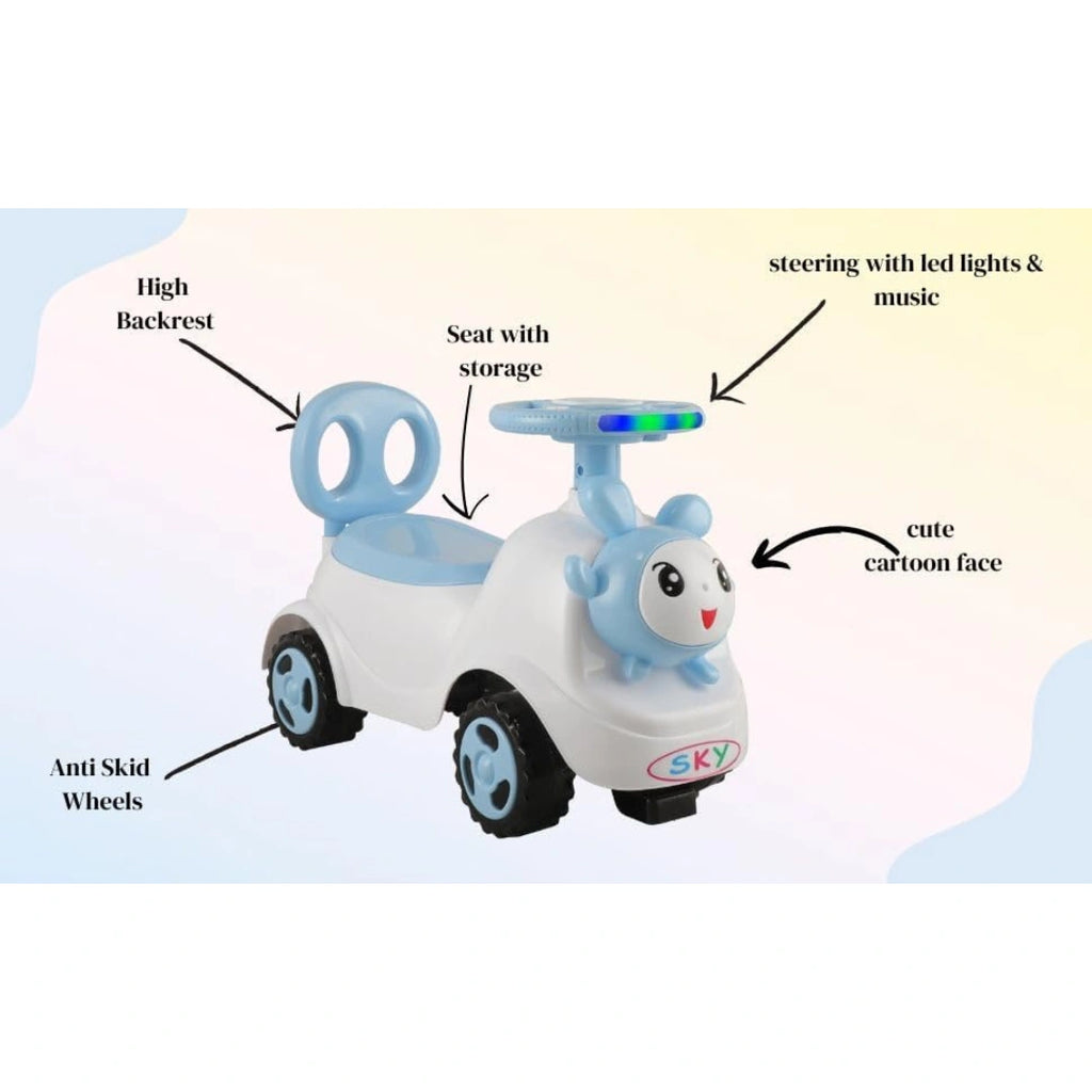 Kids ride-on walker toy with storage