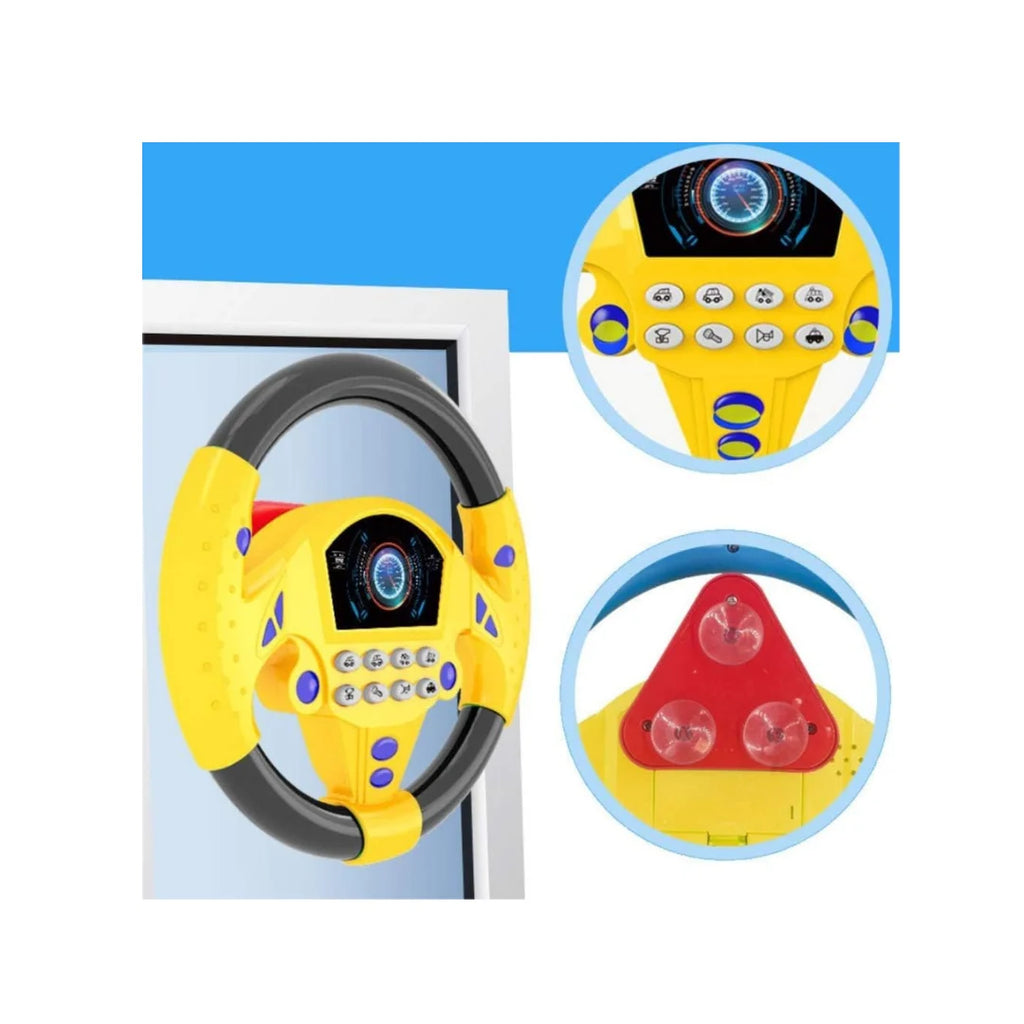Yellow steering wheel toy for kids