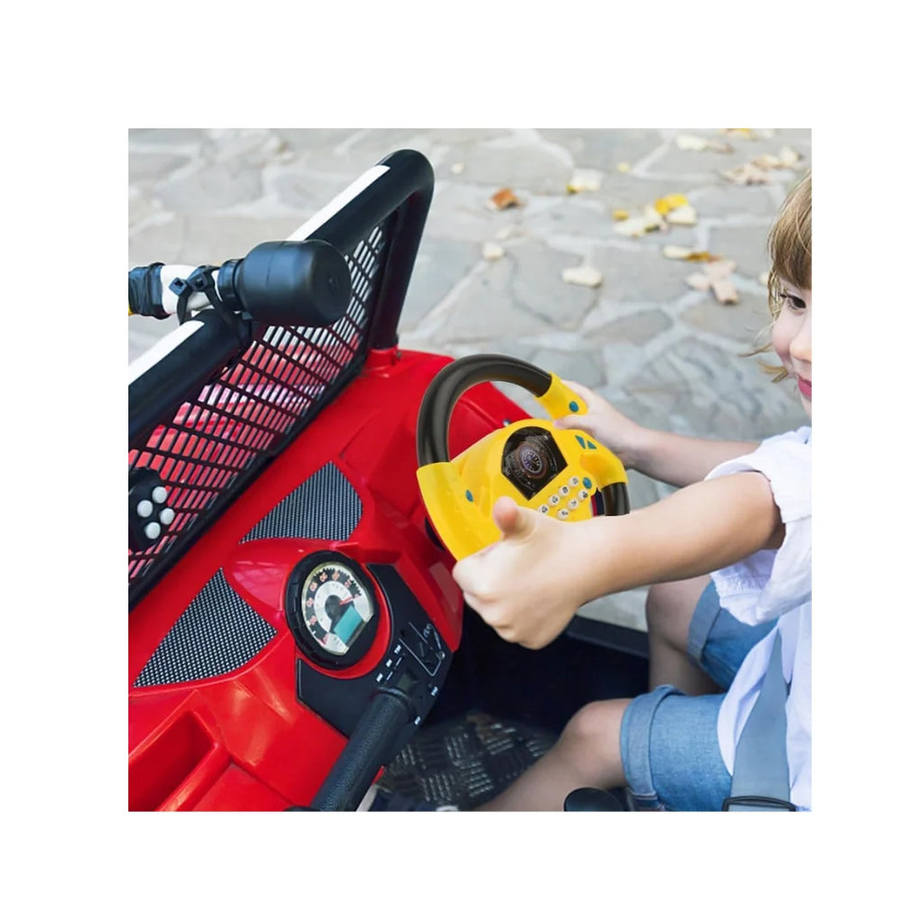 Yellow steering wheel toy for kids